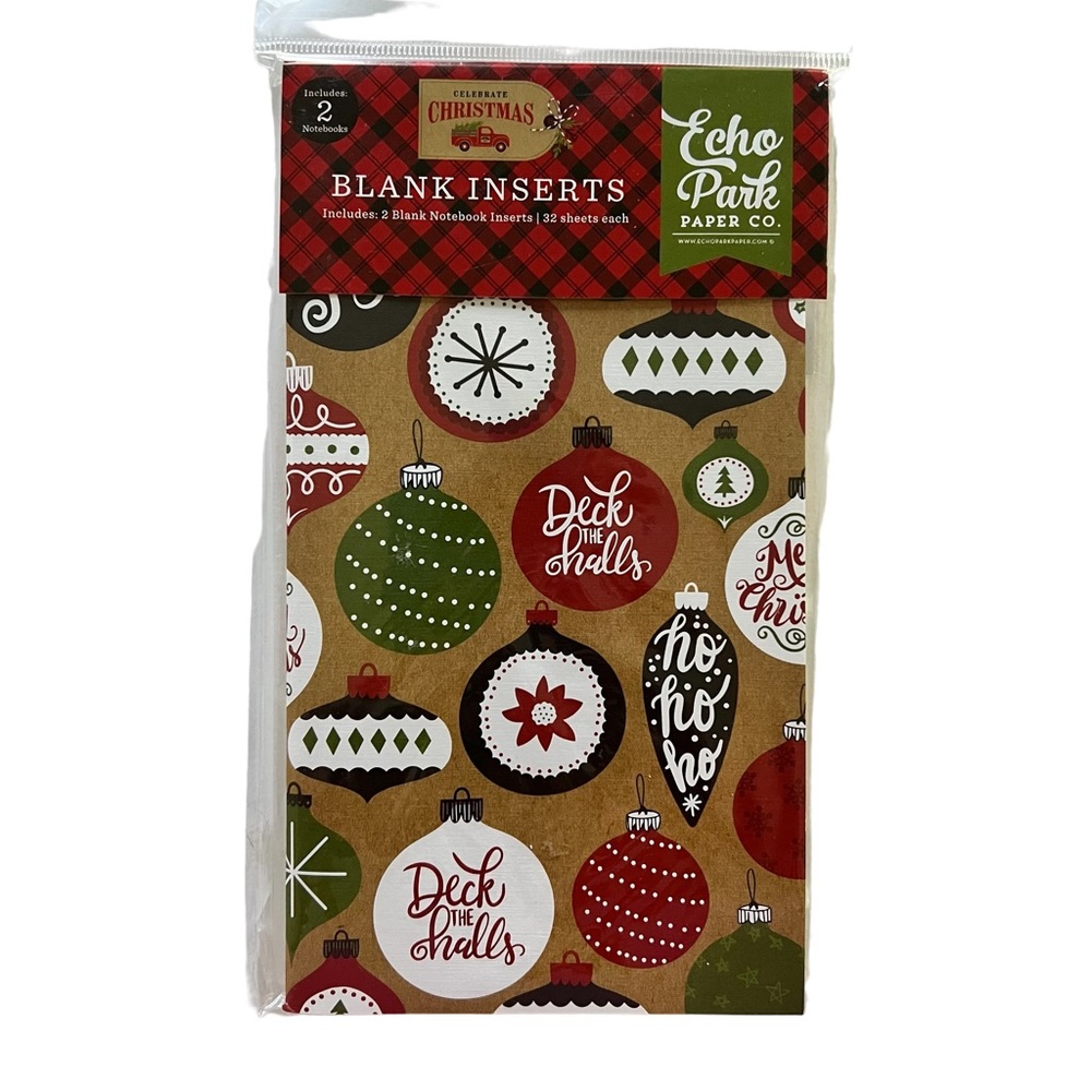 NWT Echo Park Two Celebrate Christmas Blank Notebook Inserts